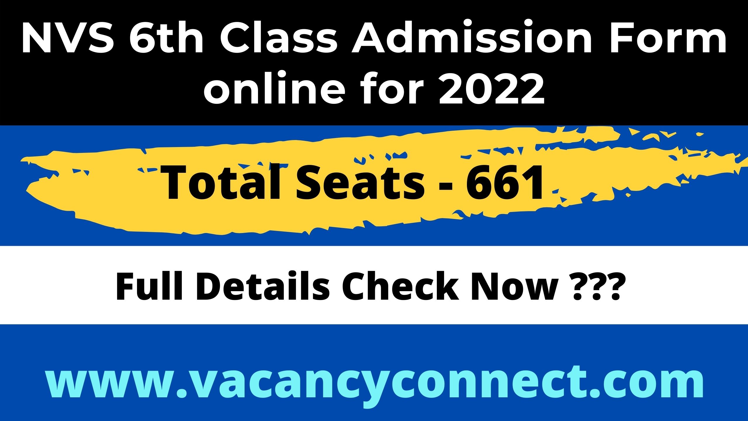 NVS 6th Class Admission Form online 2022