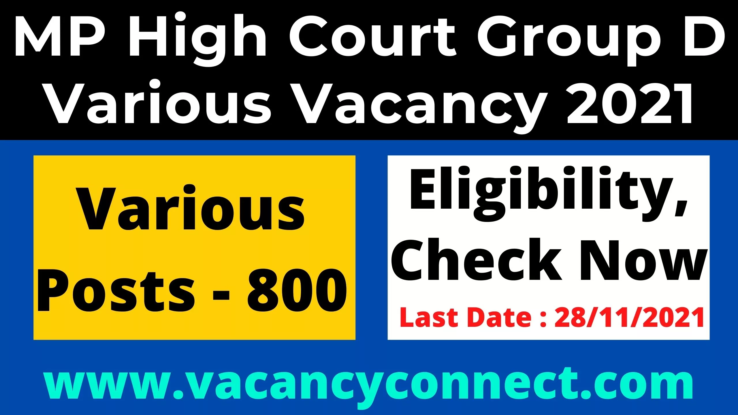 MP High Court Group D Various Vacancy 2021