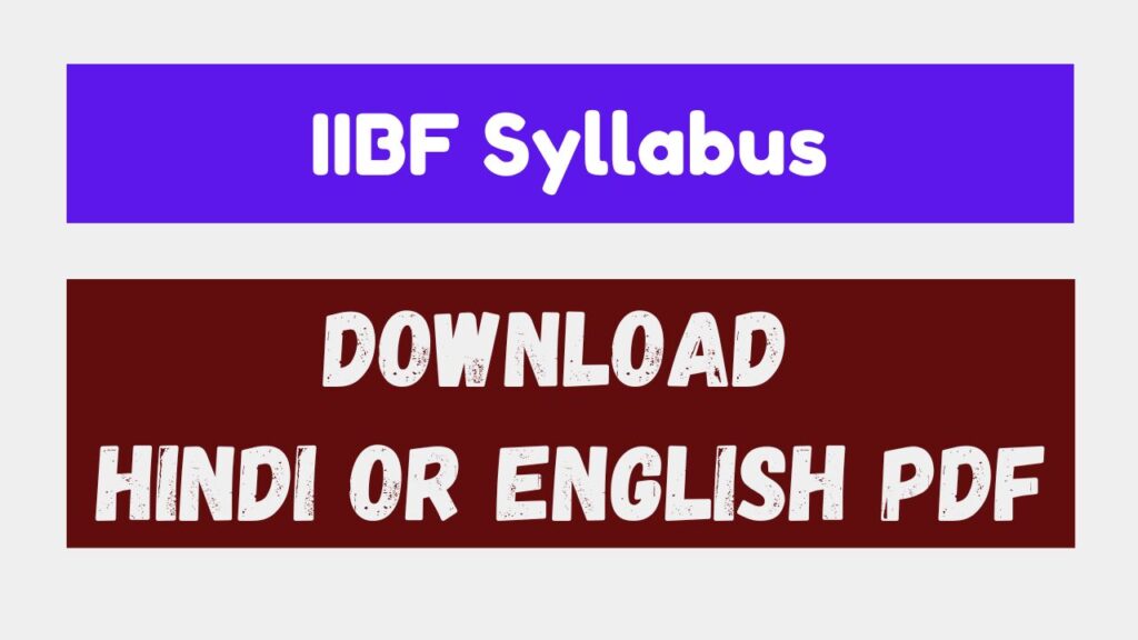IIBF Syllabus