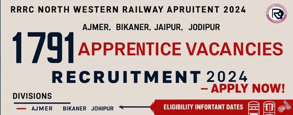 RRC North Western Railway Apprentice, NWR Apprentice Recruitment 2024, RRC Jaipur Apprentice Notification, Indian Railways Apprentice Vacancy, RRC NWR Recruitment 2024