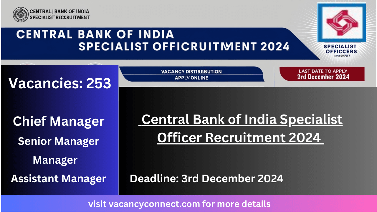 Central Bank of India SO Recruitment 2024