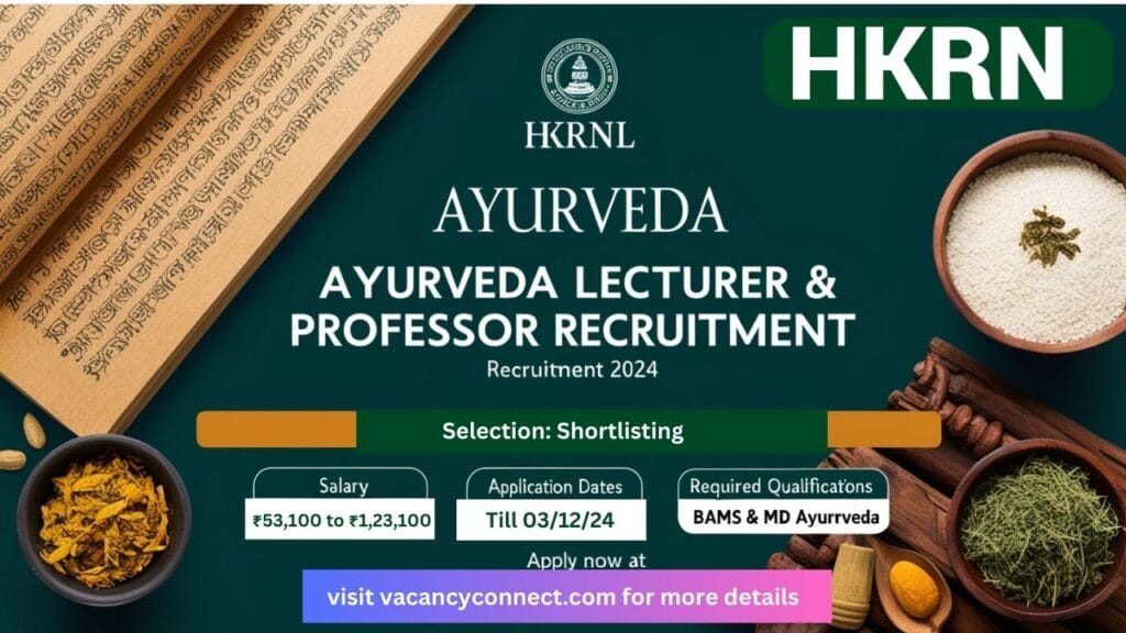 HKRNL Ayurveda Lecturer Professor Recruitment 2024