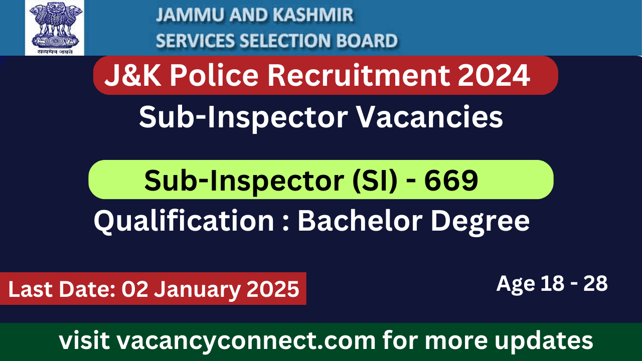 JKSSB Police SI Recruitment 2024