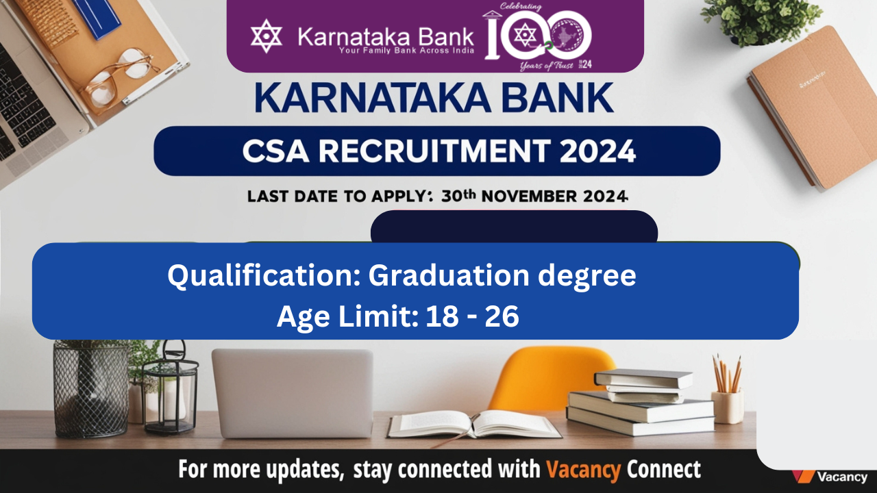 Karnataka Bank CSA Recruitment 2024