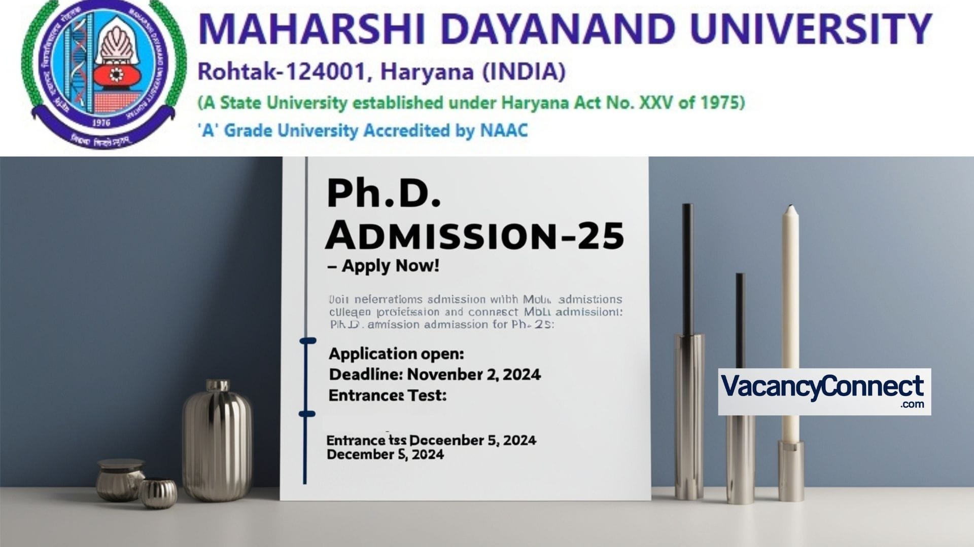 MDU Rohtak Ph.D. Admission Online Form 2024