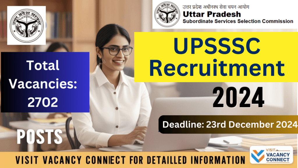 Apply for UPSSSC Recruitment 2024 with 2702 vacancies in various posts like Clerk, Junior Engineer, Assistant Manager. Last date to apply 23