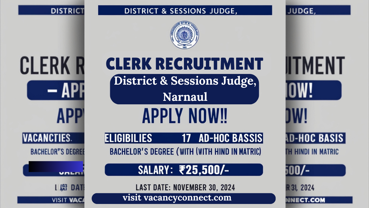 Narnaul District Court Clerk Recruitment 2024