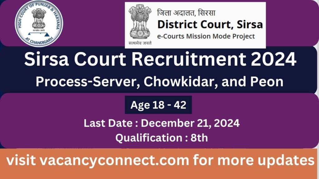 Sirsa Court Recruitment 2024