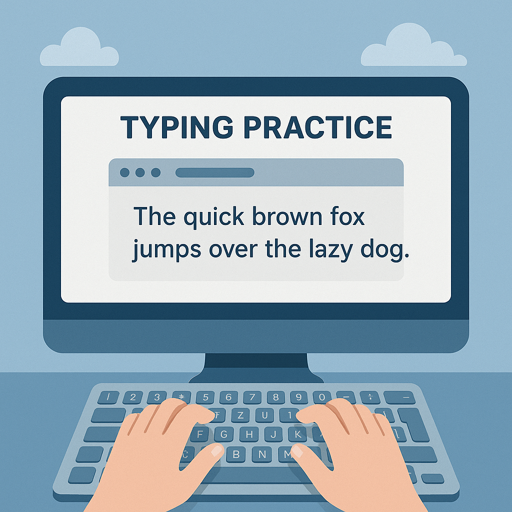 Online typing practice