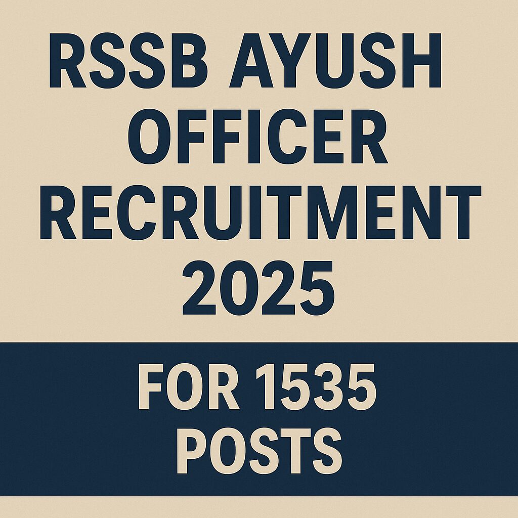 RSSB Ayush Officer Recruitment 2025
