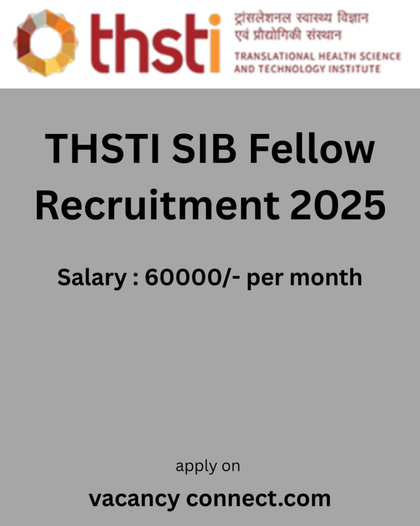 THSTI SIB Fellow Recruitment 2025