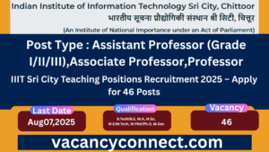 IIIT Sri City Teaching Positions Recruitment 2025