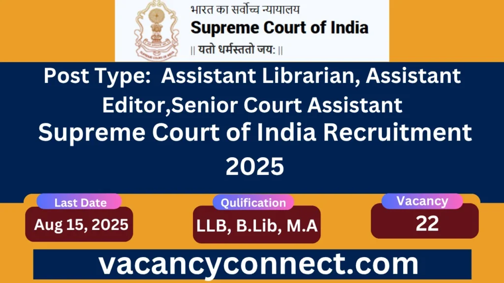 Supreme Court of India Recruitment 2025