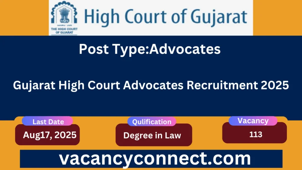 Gujarat High Court Advocates Recruitment 2025