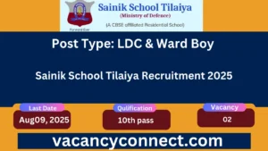 Sainik School Tilaiya Recruitment 2025