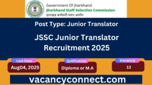 JSSC Junior Translator Recruitment 2025