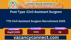 TTD Civil Assistant Surgeon Recruitment 2025