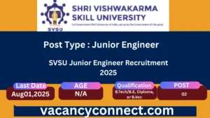 SVSU Junior Engineer Recruitment 2025