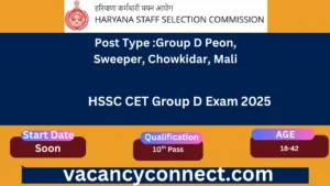 HSSC CET Group D 2025