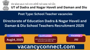Directorate of Education Dadra & Nagar Haveli and Daman & Diu School Teachers Recruitment 2025