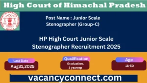 HP High Court Junior Scale Stenographer Recruitment 2025