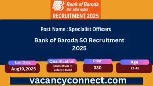 Bank of Baroda SO Recruitment 2025