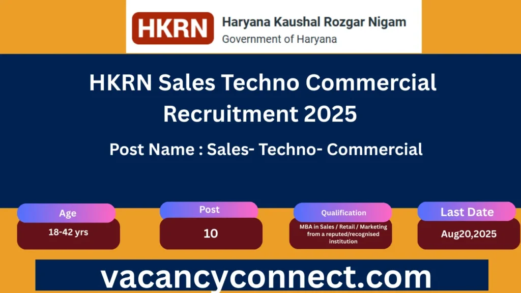 HKRN Sales Techno Commercial Recruitment 2025.