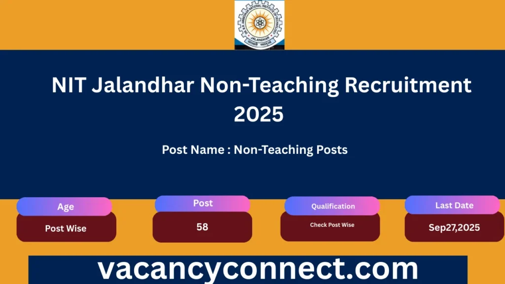 NIT Jalandhar Non-Teaching Recruitment 2025