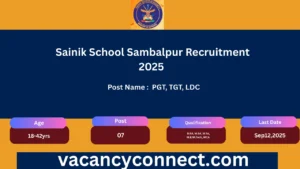 Sainik School Sambalpur Recruitment 2025