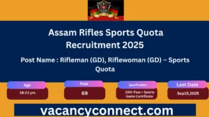 Assam Rifles Sports Quota Recruitment 2025
