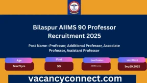 Bilaspur AIIMS 90 Professor Recruitment 2025 