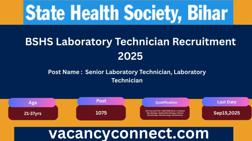 BSHS Laboratory Technician Recruitment 2025