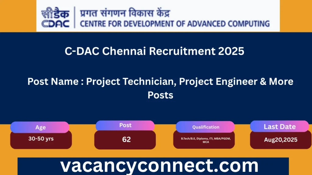 C-DAC Chennai Recruitment 2025