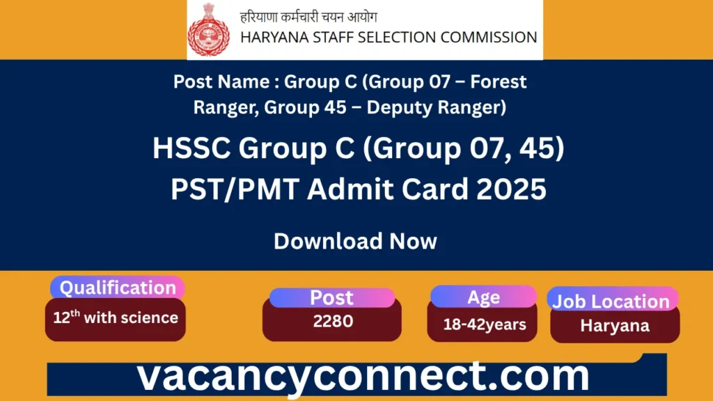 HSSC Group C (Group 07, 45) PST/PMT Admit Card 2025