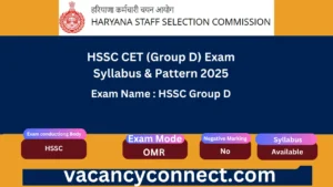 HSSC CET (Group D) Exam Syllabus & Pattern 2025