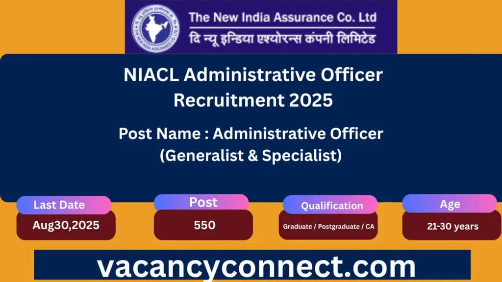 NIACL Administrative Officer Recruitment 2025