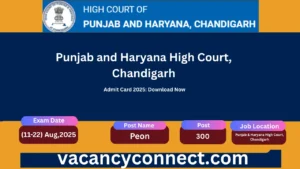 Punjab & Haryana Court Peon Admit Card 2025