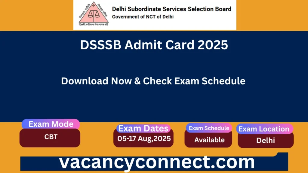DSSSB Admit Card 2025 Out
