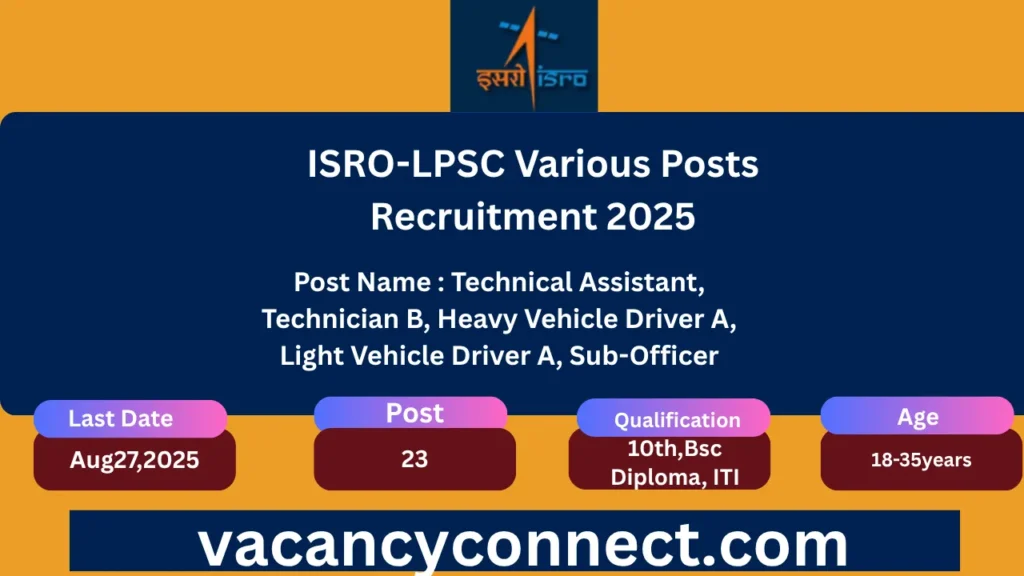 ISRO-LPSC Various Posts Recruitment 2025