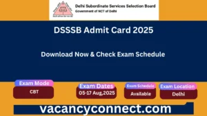 DSSSB Admit Card 2025 Out