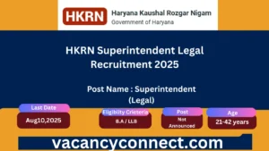 HKRN Superintendent Legal Recruitment 2025