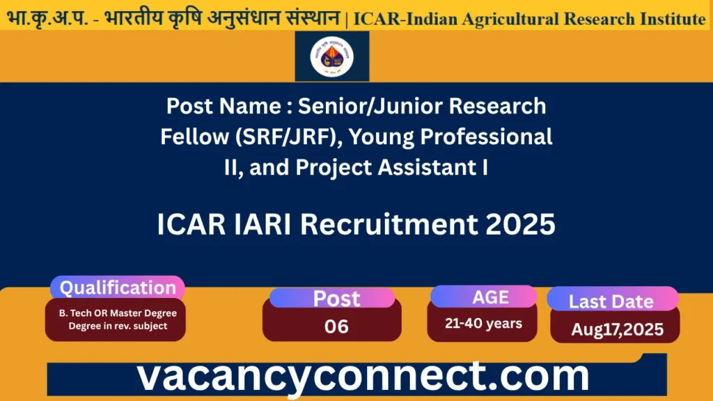 ICAR IARI Recruitment 2025