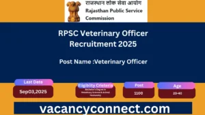 RPSC Veterinary officer recruitment 2025