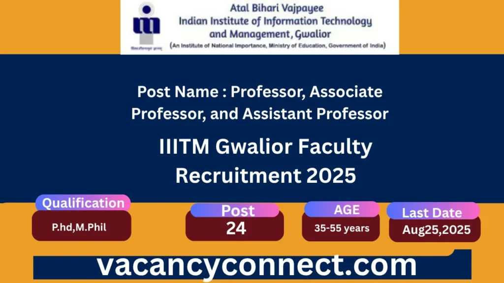 IIITM Gwalior Faculty Recruitment 2025