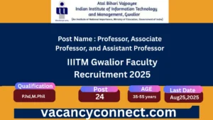IIITM Gwalior Faculty Recruitment 2025