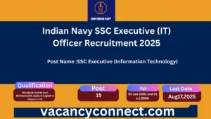 Indian Navy SSC Executive (IT) Officer Recruitment 2025