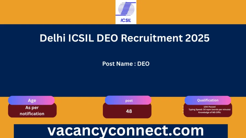 Delhi ICSIL 48 DEO Recruitment 2025