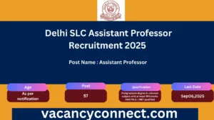 Delhi SLC Assistant Professor Recruitment 2025
