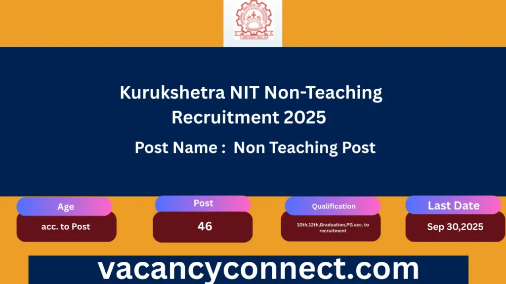 Kurukshetra NIT Non-Teaching Recruitment 2025