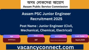 Assam PSC Junior Engineer Recruitment 2025